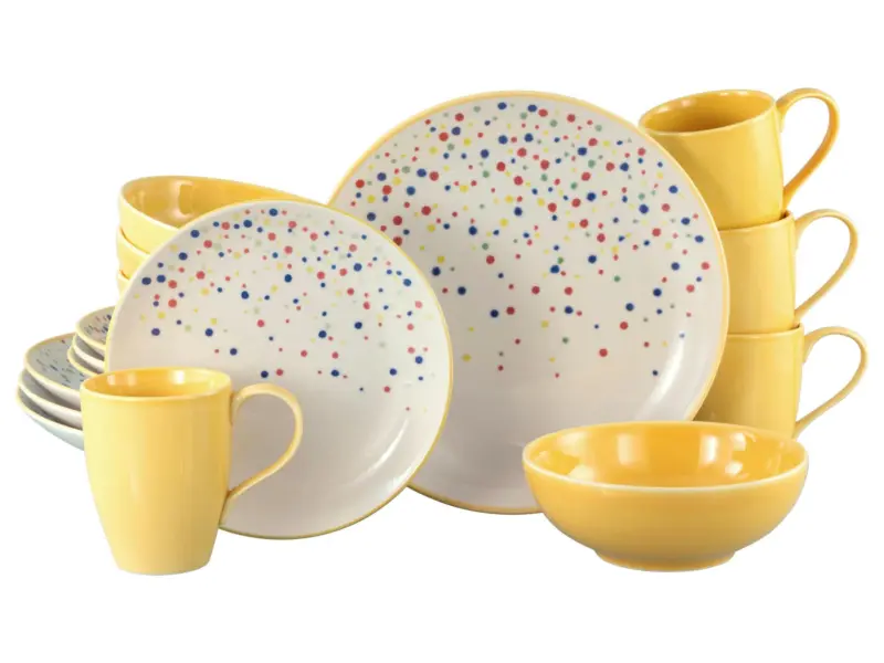 Kombiservice Joy Gelb/Creme, 16-teilig