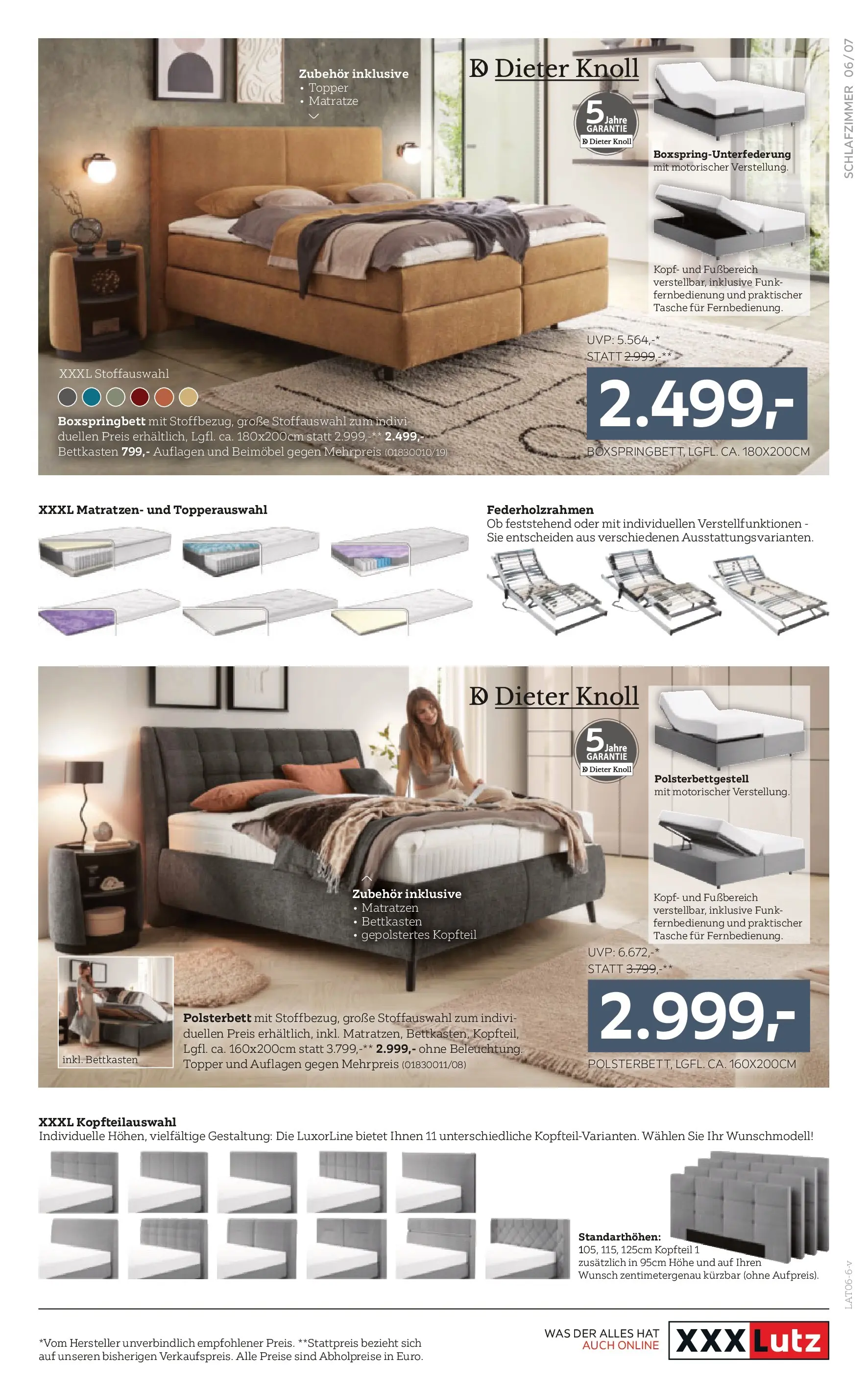 XXXLutz - Schlafzimmer von 22.06.2026 - Aktuelle Angebote | Seite: 7 | Produkte: Tasche, Matratze
