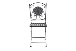 Gartenklappstuhl Mosaik ca. 39x88,5x49,5 cm Schwarz