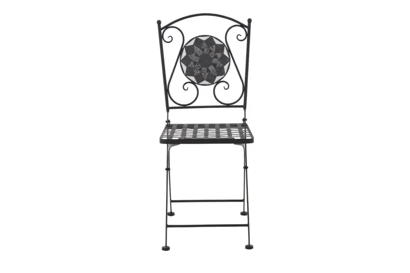 Gartenklappstuhl Mosaik ca. 39x88,5x49,5 cm Schwarz