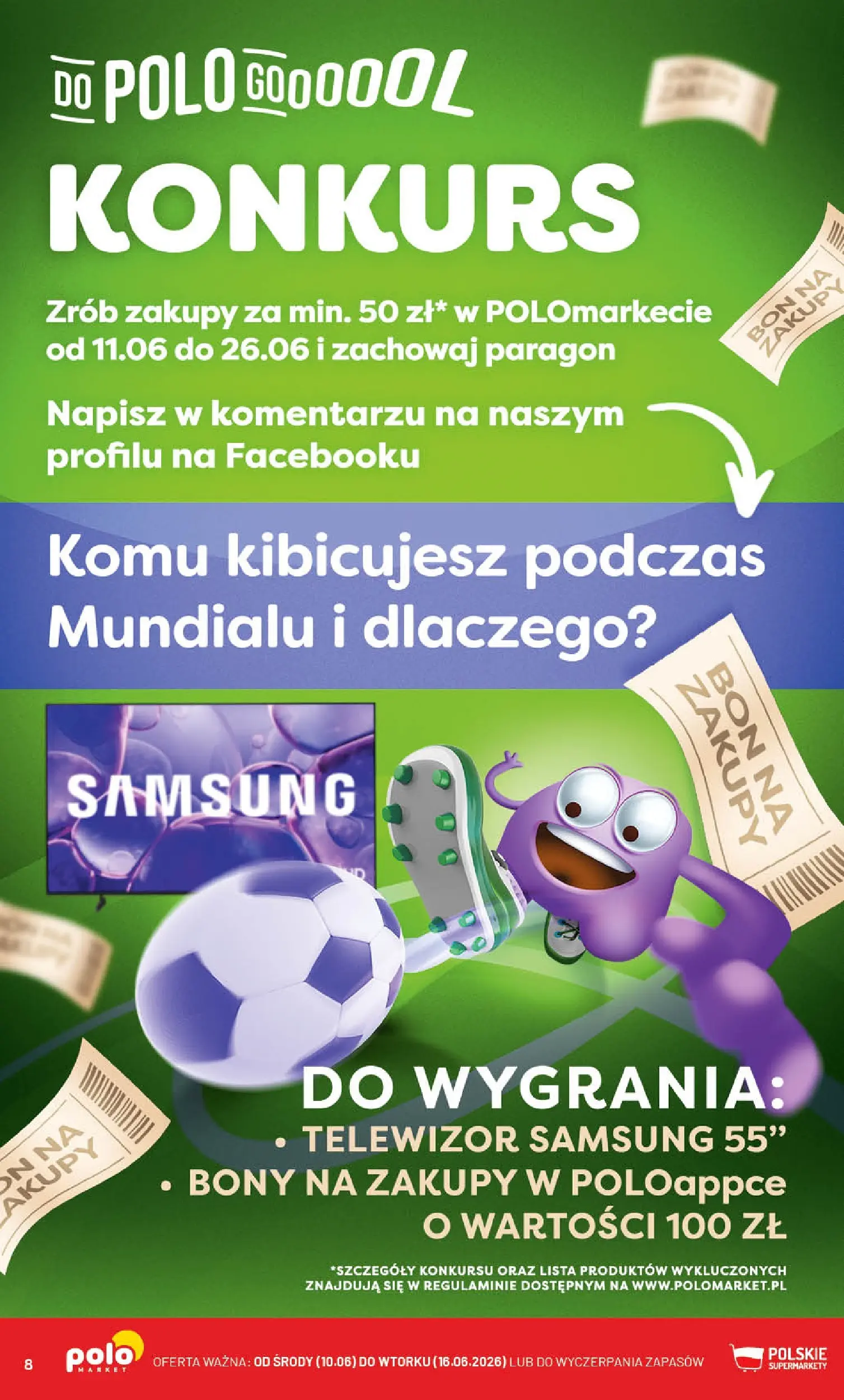 Nowa POLOmarket gazetka od jutra 10.06.2026 | Strona: 8 | Produkty: Telewizor