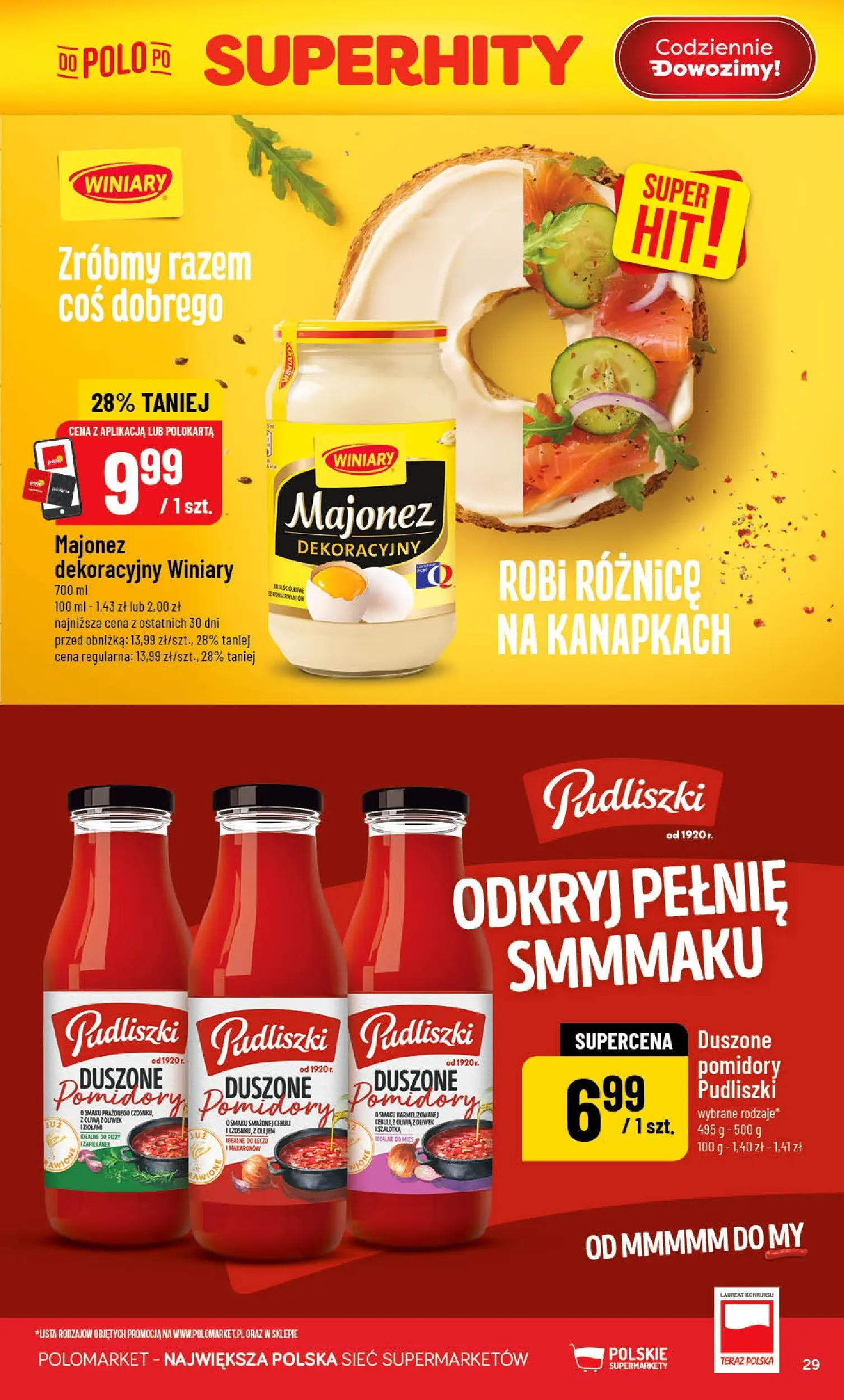 Nowa POLOmarket gazetka od jutra 10.06.2026 | Strona: 29 | Produkty: Pomidory, Szalotka, Majonez