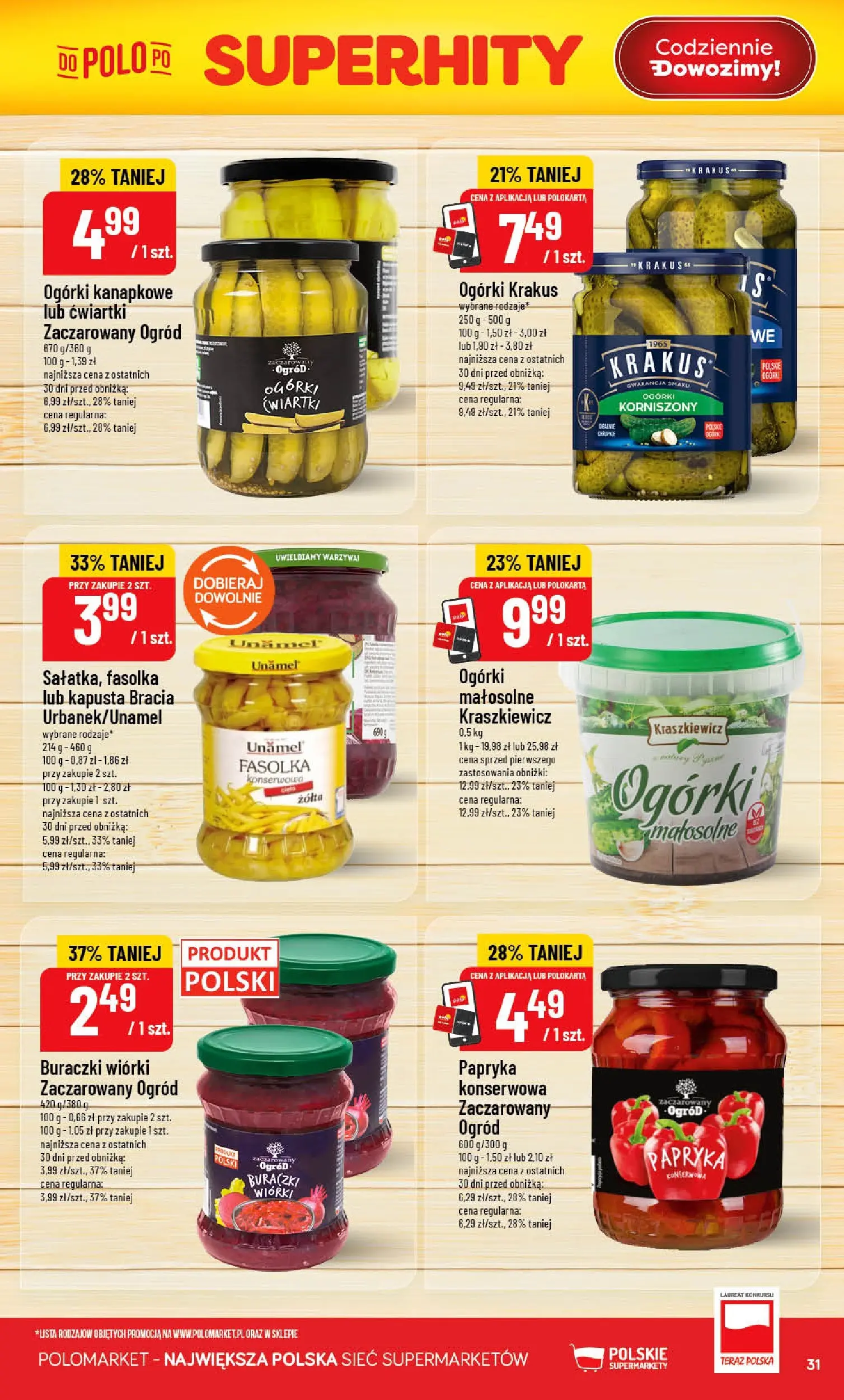 Nowa POLOmarket gazetka od jutra 10.06.2026 | Strona: 31 | Produkty: Kapusta, Papryka, Ogórki, Warzywa