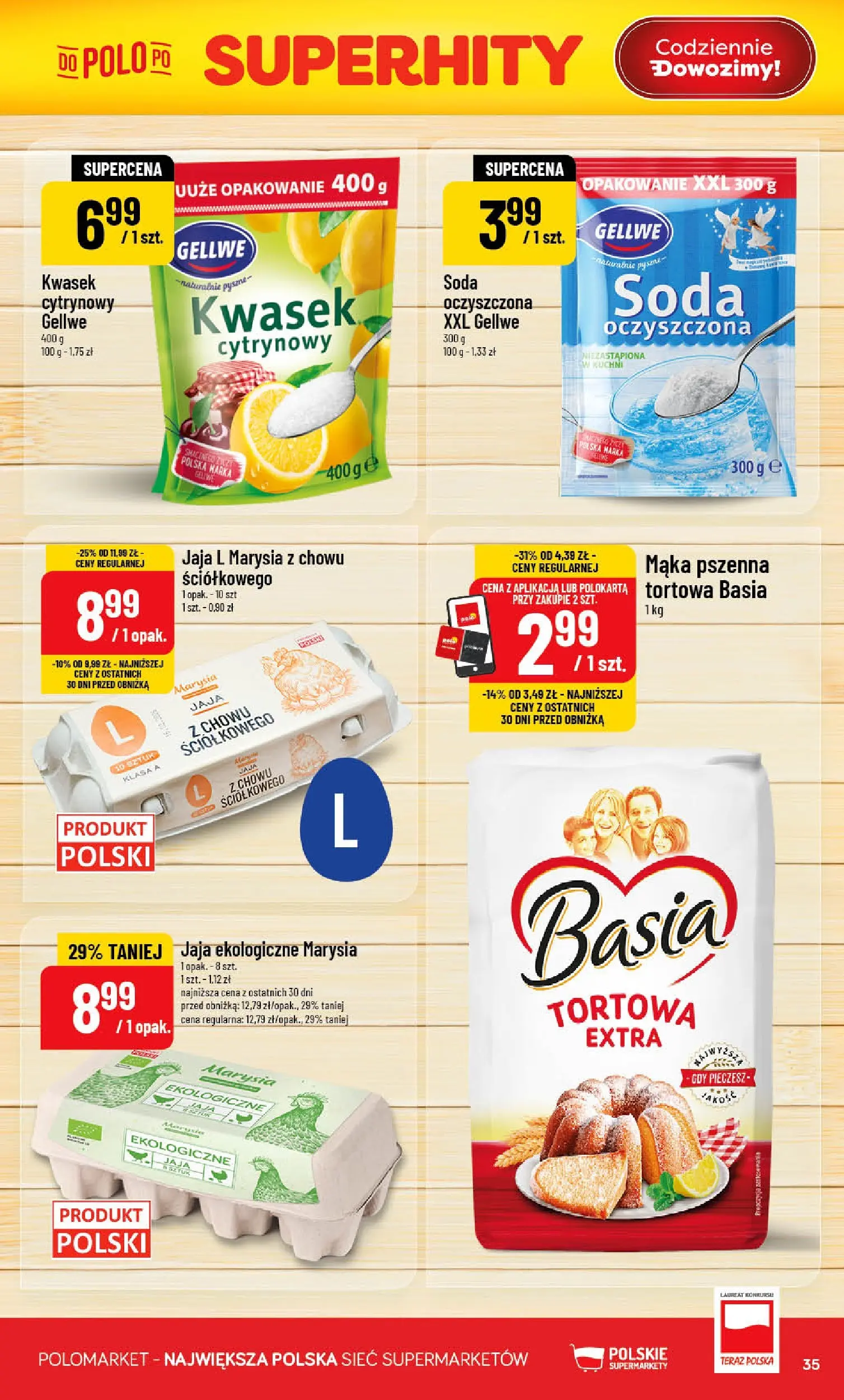Nowa POLOmarket gazetka od jutra 10.06.2026 | Strona: 35 | Produkty: Soda oczyszczona, Warka, Jaja