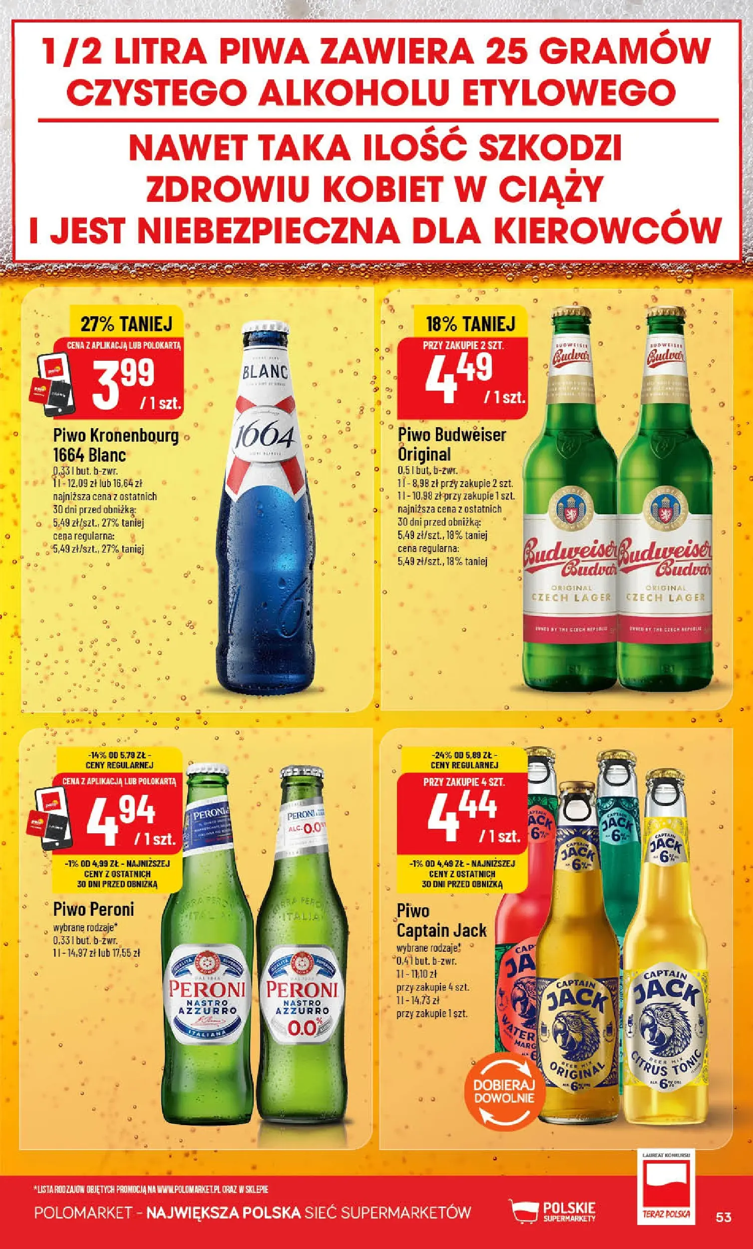 Nowa POLOmarket gazetka od jutra 10.06.2026 | Strona: 53 | Produkty: Piwo