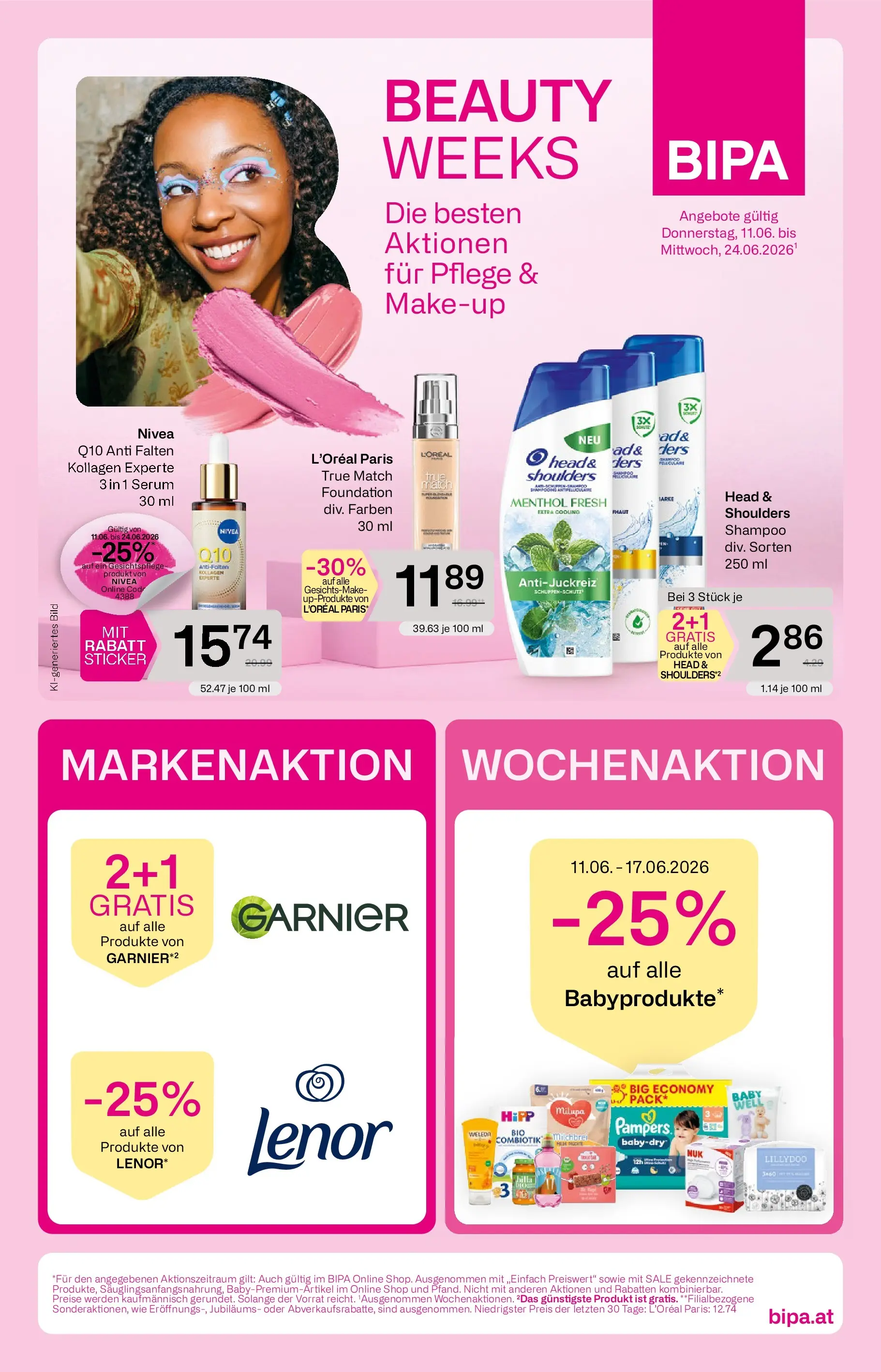 Bipa - BIPA: Flugblatt - gültig bis 24.06.2026 von 10.06.2026 - Aktuelle Angebote | Seite: 1 | Produkte: Pampers, Shampoo