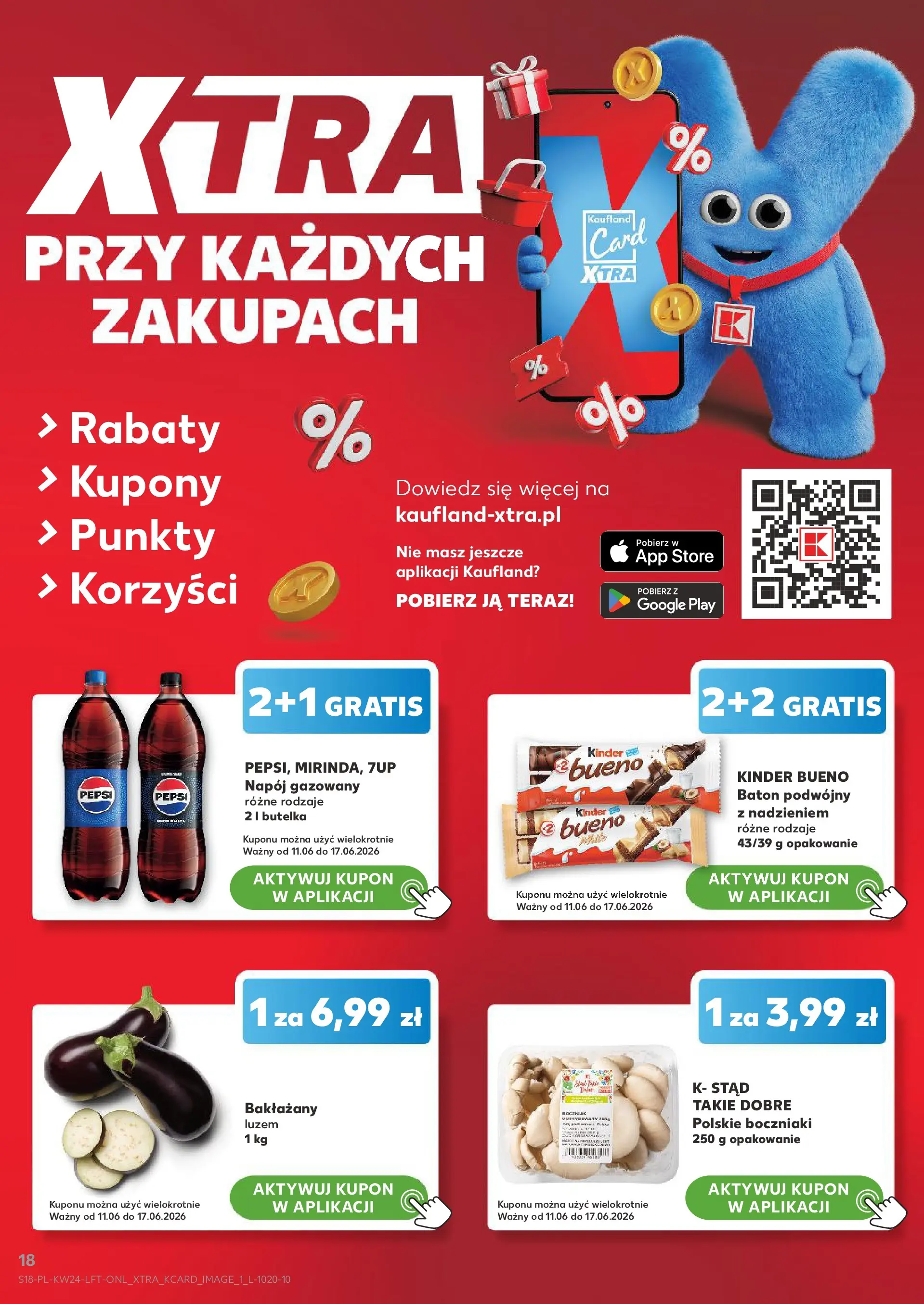Kaufland gazetka od 11.06.2026 - od jutra PDF | Strona: 18 | Produkty: Szynka, Bagietka, Pizza, Lody