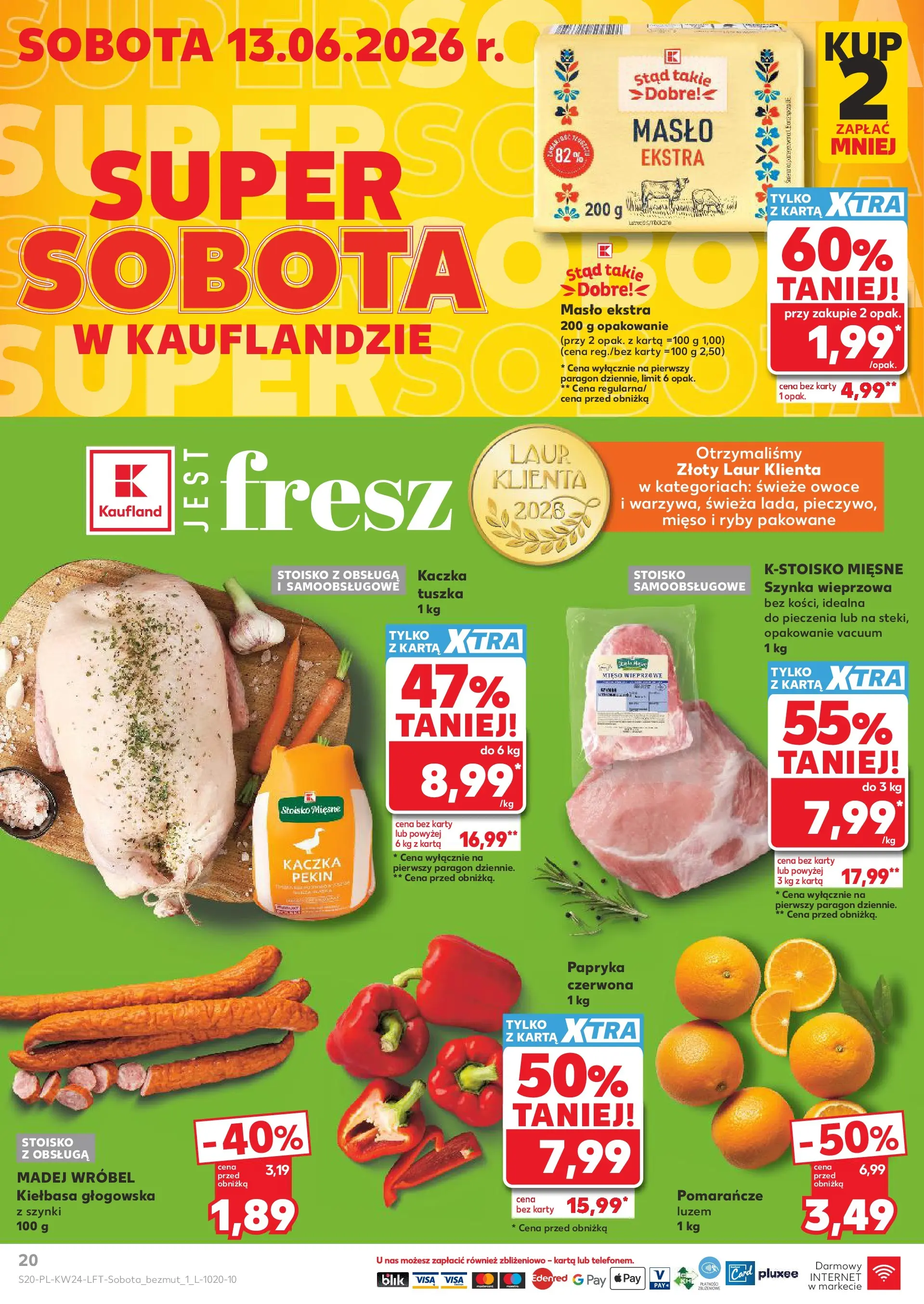 Kaufland gazetka od 11.06.2026 - od jutra PDF | Strona: 20 | Produkty: Karta, Miruna, Ketchup pudliszki, Olej