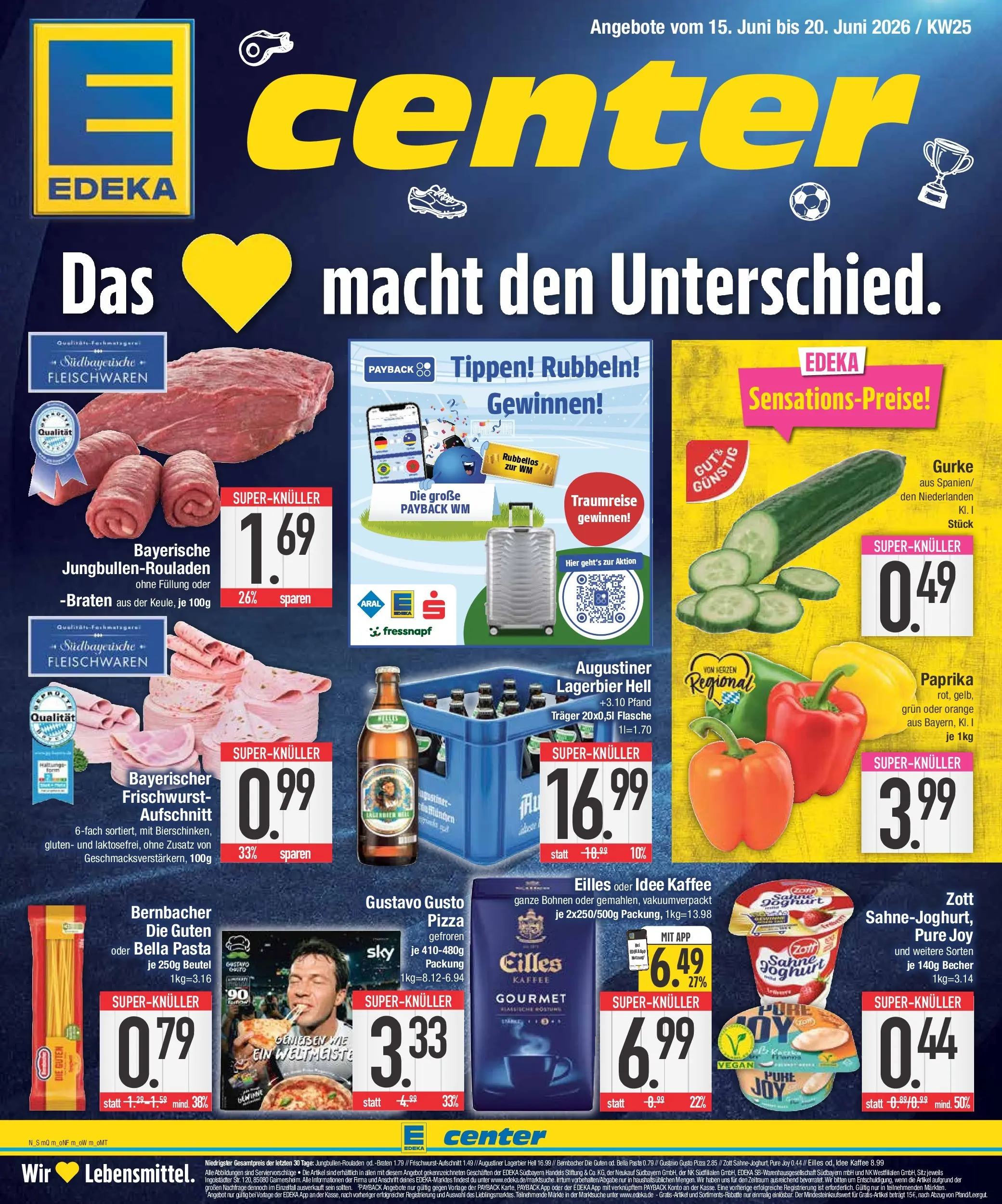 E center Prospekt Ingolstadt (ab 14.06.2026) zum Blättern | Seite: 1 | Produkte: Joghurt, Kaffee, Paprika, Pizza