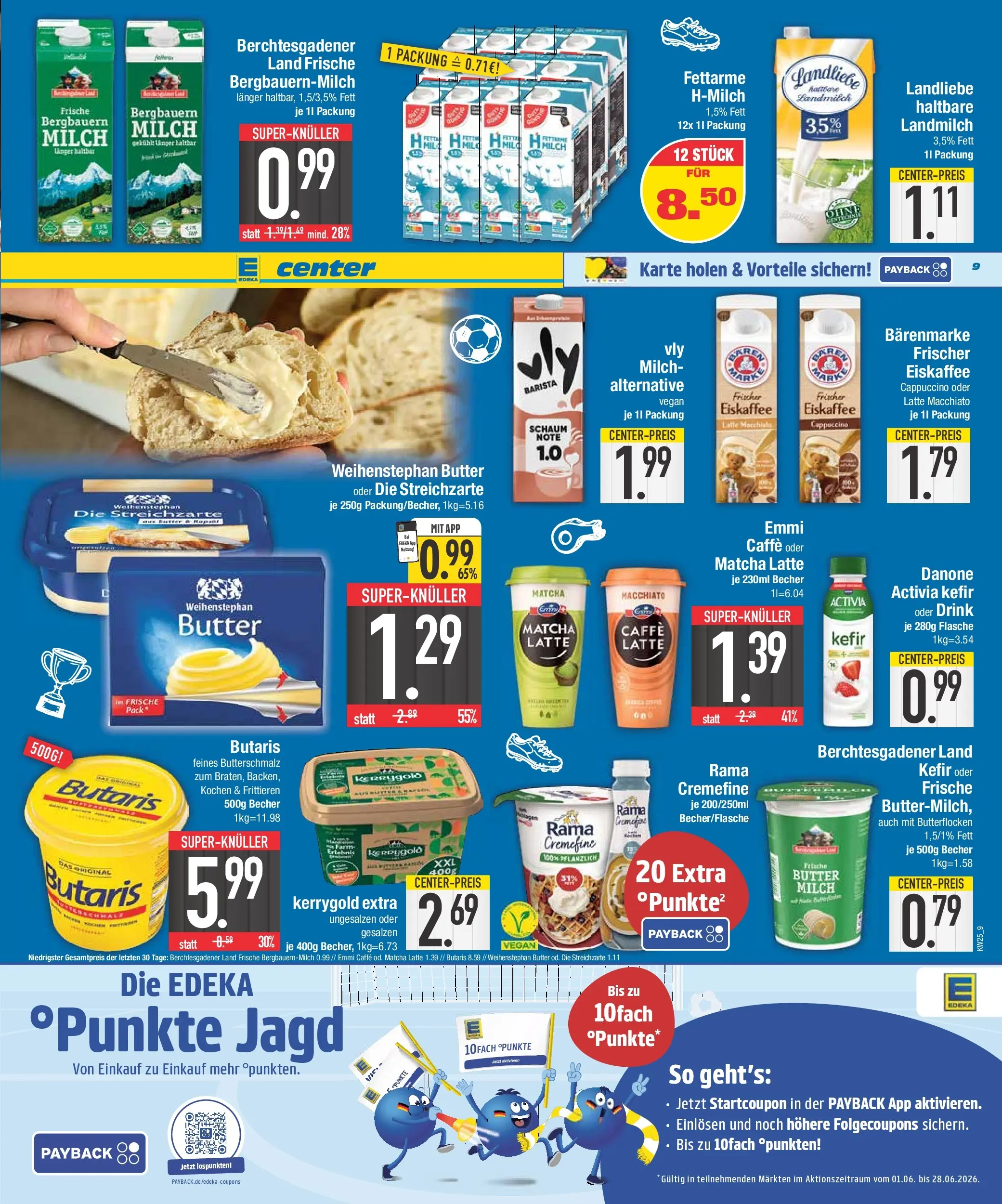 E center Prospekt Ingolstadt (ab 14.06.2026) zum Blättern | Seite: 9 | Produkte: Kefir, Rama, Milch, Weihenstephan butter
