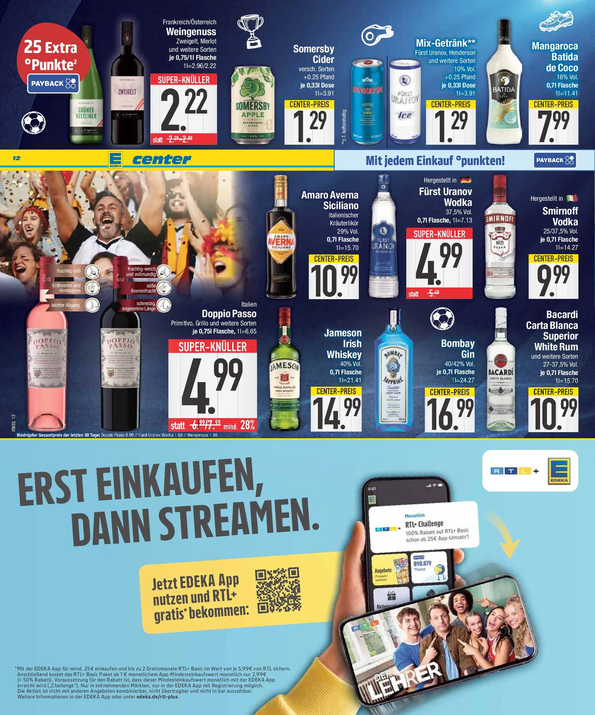 E center Prospekt Ingolstadt (ab 14.06.2026) zum Blättern | Seite: 12 | Produkte: Rum, Merlot, Doppio Passo, Whiskey