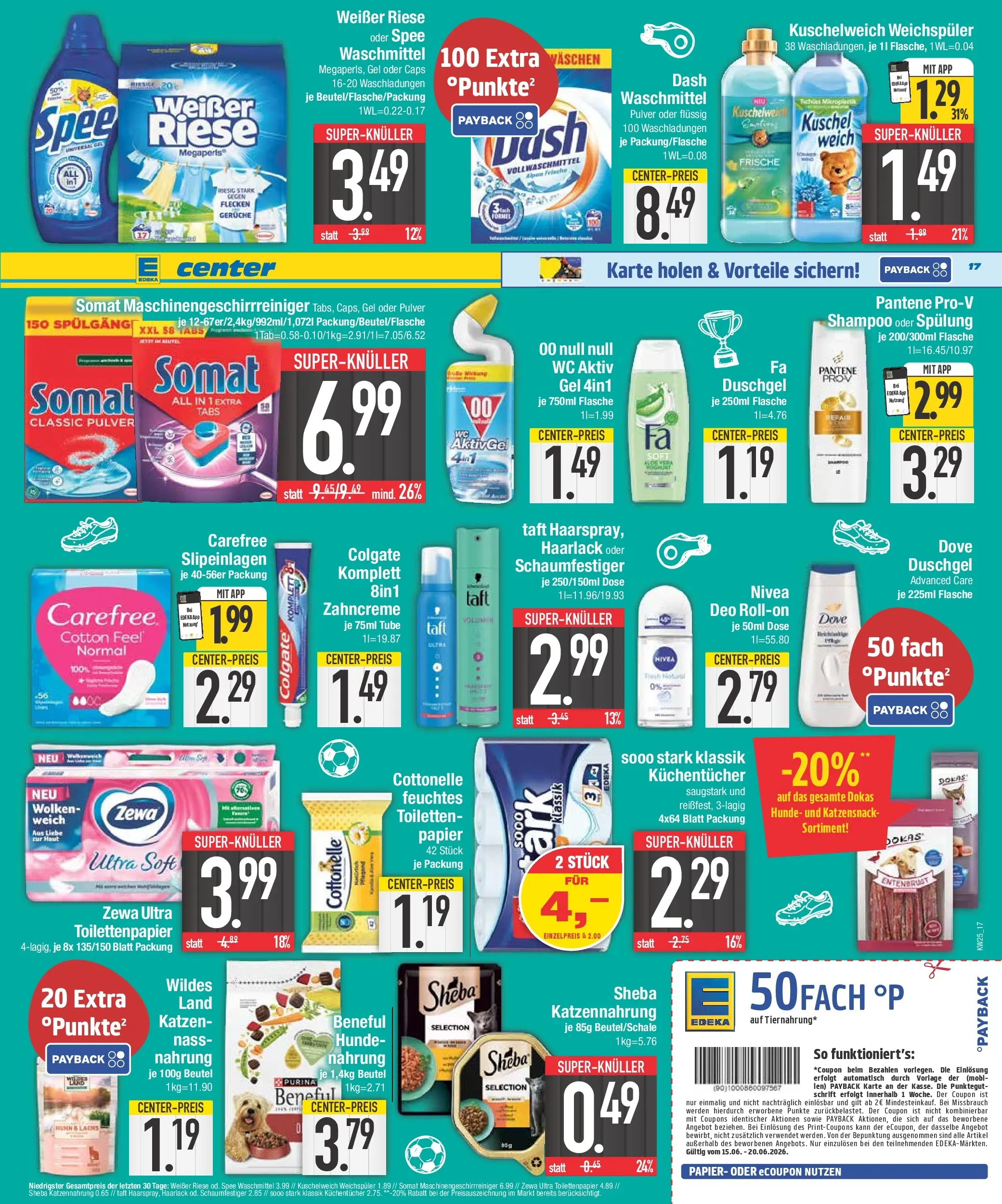 E center Prospekt Ingolstadt (ab 14.06.2026) zum Blättern | Seite: 17 | Produkte: Tür, Shampoo, Spülung, Spee