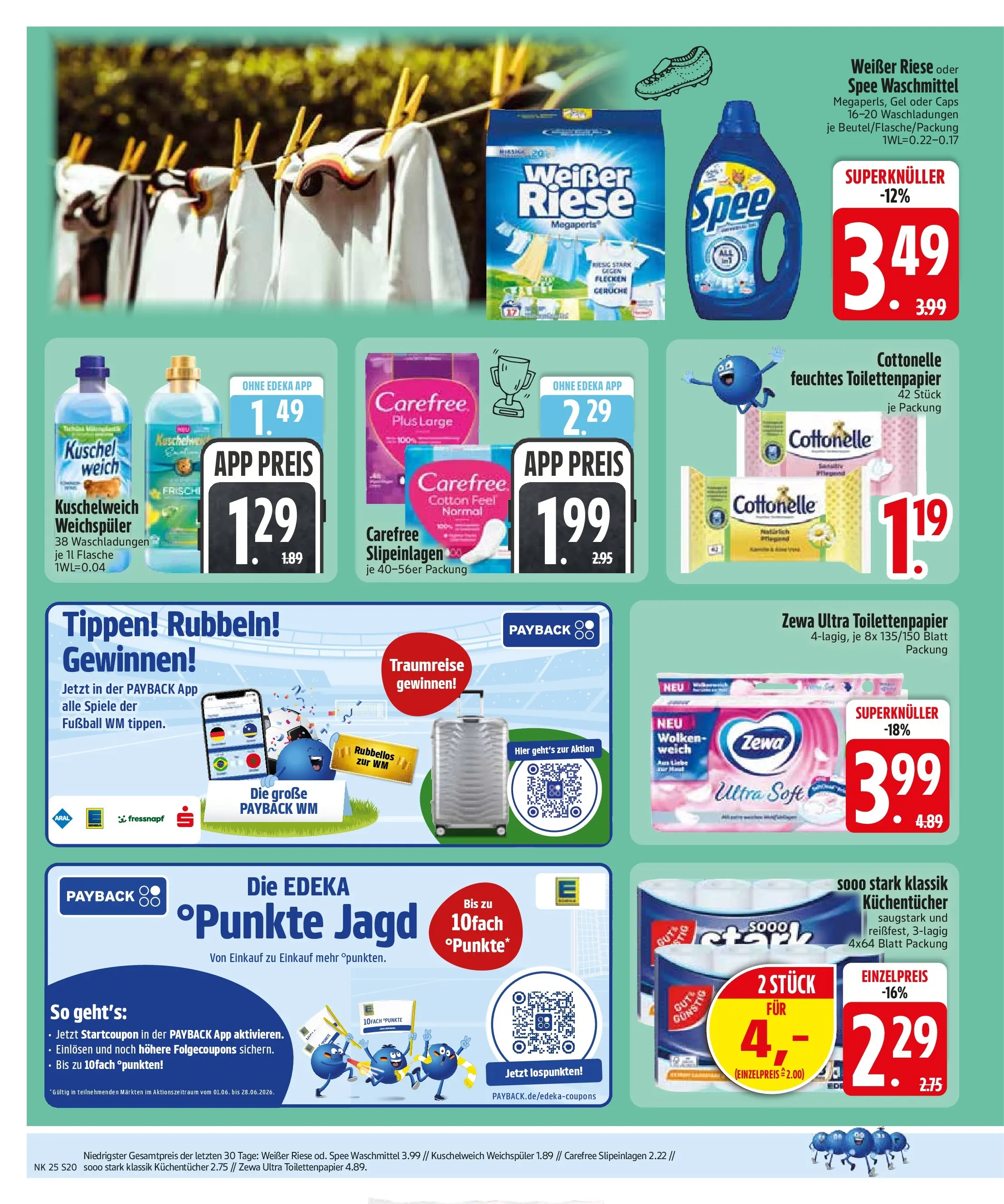 Edeka prospekt Murnau (ab 14.06.2026) » Angebote Online | Seite: 22 | Produkte: Zewa, Spee, Weichspüler, Feuchtes Toilettenpapier