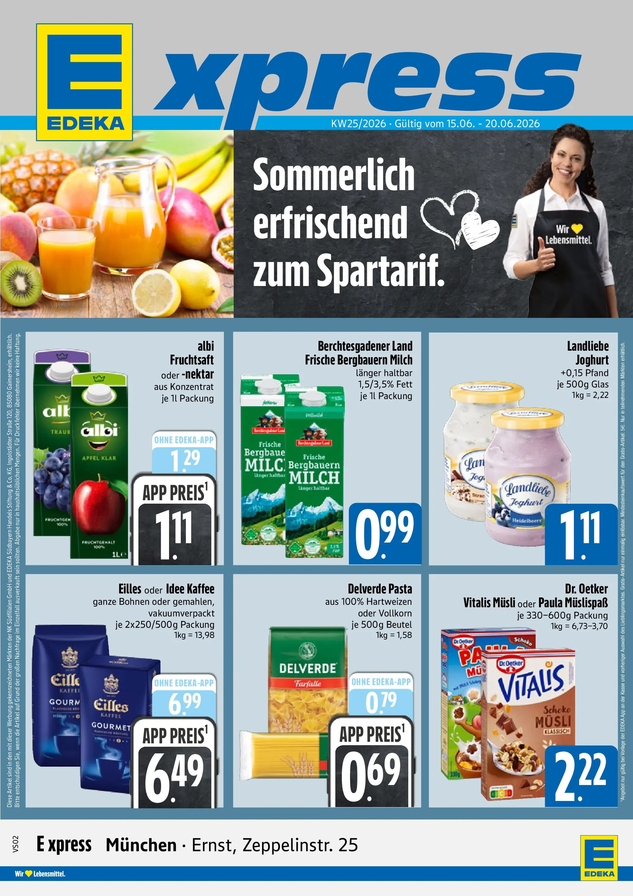 Angebote - E xpress: Wochenangebote (ab 14.06.2026) zum Blättern | Seite: 1 | Produkte: Idee kaffee, Joghurt, Kaffee, Pasta