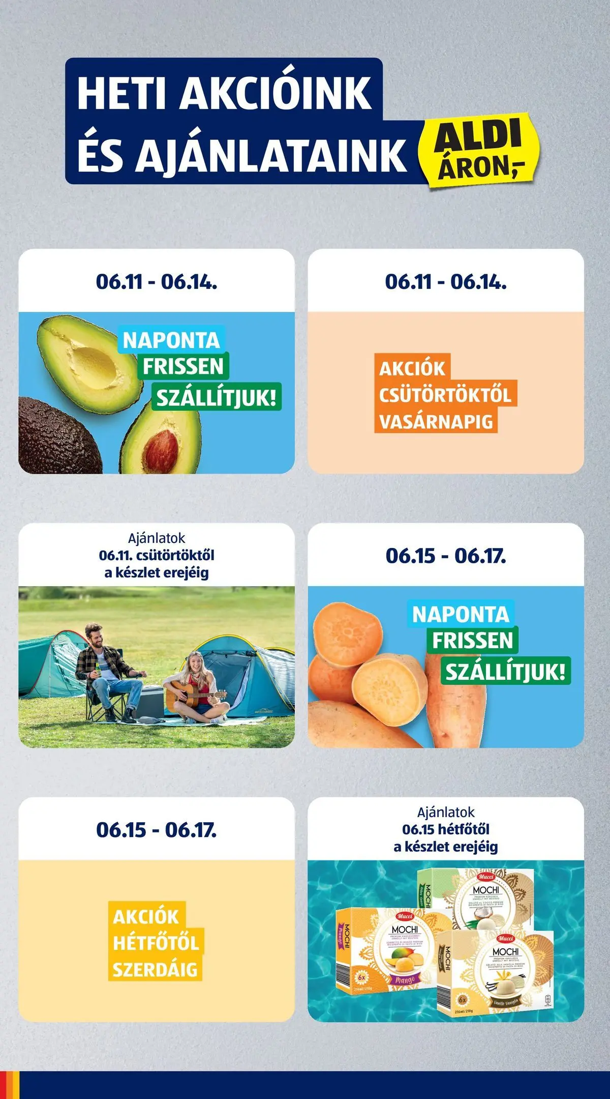 Aldi aktuális akciós újság - 2026.06.11.-tól⏳Szórólap | Oldal: 6 | Termékek: Mangó Aldi aktuális akciós újság - 2026.06.11. -tól/töl > akció, lapozható szórólap 🛍️ | Oldal: 6 | Termékek: Mangó