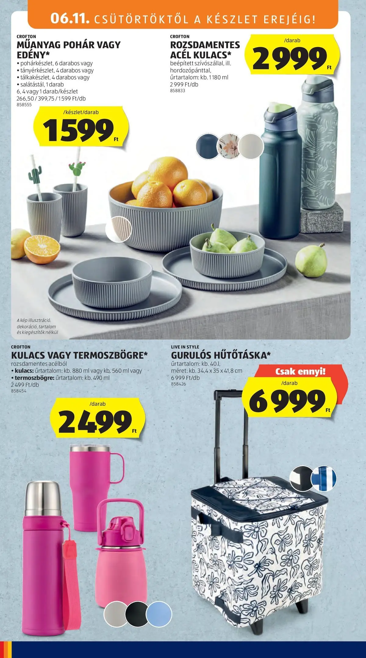 Aldi aktuális akciós újság - 2026.06.11.-tól⏳Szórólap | Oldal: 24 | Termékek: Kulacs, Pohár Aldi aktuális akciós újság - 2026.06.11. -tól/töl > akció, lapozható szórólap 🛍️ | Oldal: 24 | Termékek: Kulacs, Pohár