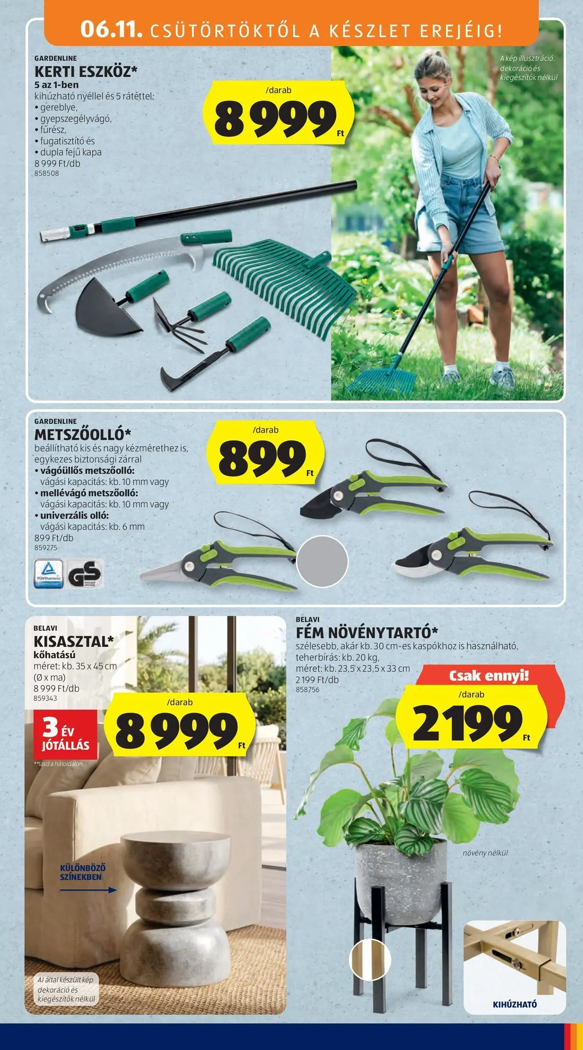 Aldi aktuális akciós újság - 2026.06.11.-tól⏳Szórólap | Oldal: 33 | Termékek: Metszőolló, Dekoráció Aldi aktuális akciós újság - 2026.06.11. -tól/töl > akció, lapozható szórólap 🛍️ | Oldal: 33 | Termékek: Metszőolló, Dekoráció