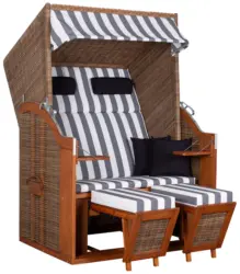 Strandkorb Pure Pinie/Grau/Wei&szlig;