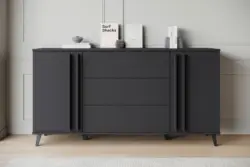Sideboard Helsinki 150 Schwarz ca. 150x77,8x39,5cm