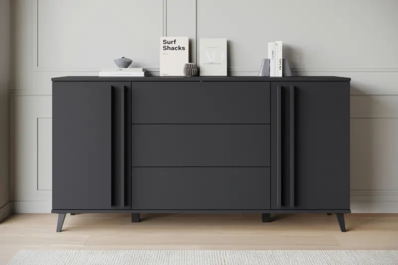 Sideboard Helsinki 150 Schwarz ca. 150x77,8x39,5cm