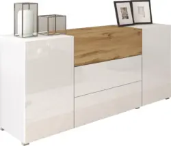 Sideboard Berlin 150 Wei&szlig;/Eiche Wotan