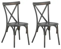 Gartenstuhl 2er-Set Tablas ca. 48x88x48 cm Schwarz