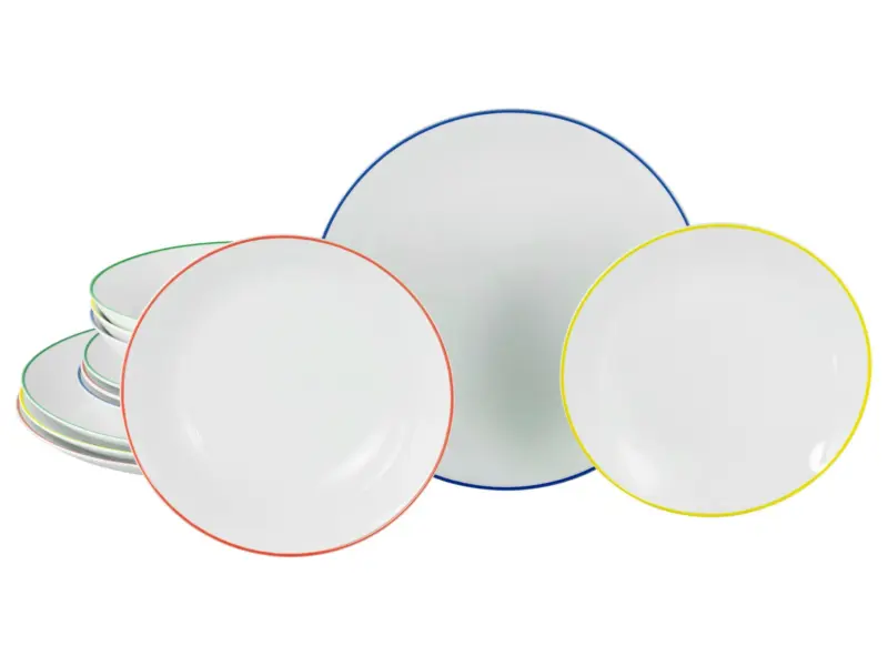 Tafelservice Luna Color Wei&szlig;/Multicolor, 12-teilig