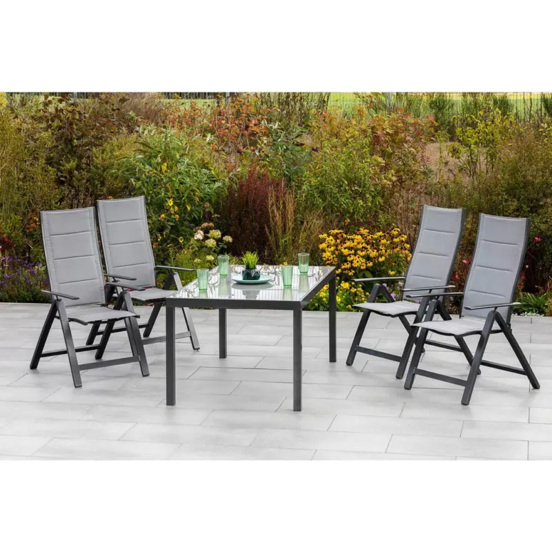 Gartensessel klappbar Florenz Aluminium/Textil