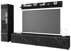 Wohnwand Vera ca. 210x130 cm Schwarz