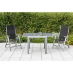 M&ouml;belix Gartentisch ausziehbar Semi Metall/Glas L: 80-120 cm