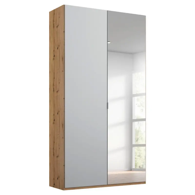 Dreht&uuml;renschrank in Grau, Eichefarben