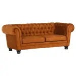 XXXLutz Lauterach - Ihr M&ouml;belhaus bei Bregenz Chesterfield-Sofa in Flachgewebe Cognac
