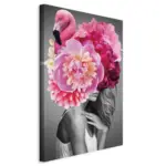 m&ouml;max Dornbirn - Ihr Trendm&ouml;belhaus in Dornbirn Leinwandbild Flamingo Girl Grau/Pink ca. 40x60x1,2cm