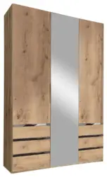 Dreht&uuml;renschrank Level 36A mit Spiegel ca. 150 cm Eiche Dekor
