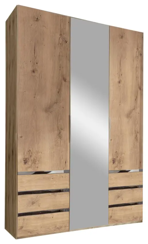 Dreht&uuml;renschrank Level 36A mit Spiegel ca. 150 cm Eiche Dekor