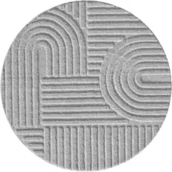 Hochflorteppich rund Silber Art D: 200 cm
