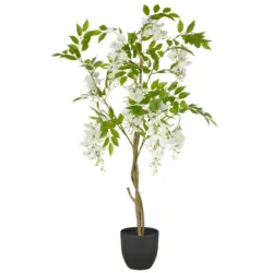 Kunstpflanze Wisteria Gr&uuml;n/Wei&szlig; ca. 100cm