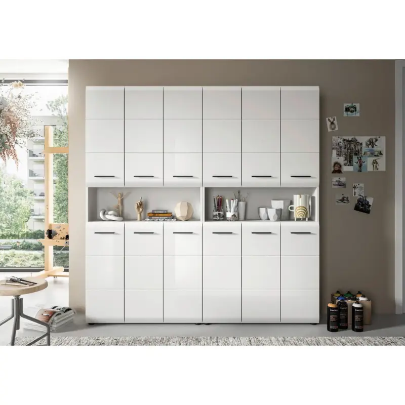 HOCHSCHRANK Ice Wei&szlig;/Wei&szlig; HG B: 180 cm