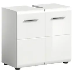 Waschbeckenunterschrank Ice B: 60 cm Wei&szlig; Hochglanz
