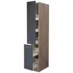 M&ouml;belix Apothekerschrank Shadow B: 30 cm Grau 2 Ausz&uuml;ge 5 Ablagen