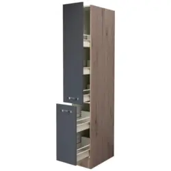 Apothekerschrank Shadow B: 30 cm Grau 2 Ausz&uuml;ge 5 Ablagen