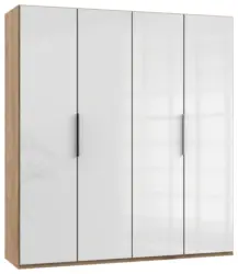 Dreht&uuml;renschrank ca. 200 cm Level 36D Wei&szlig;/Eiche Dekor
