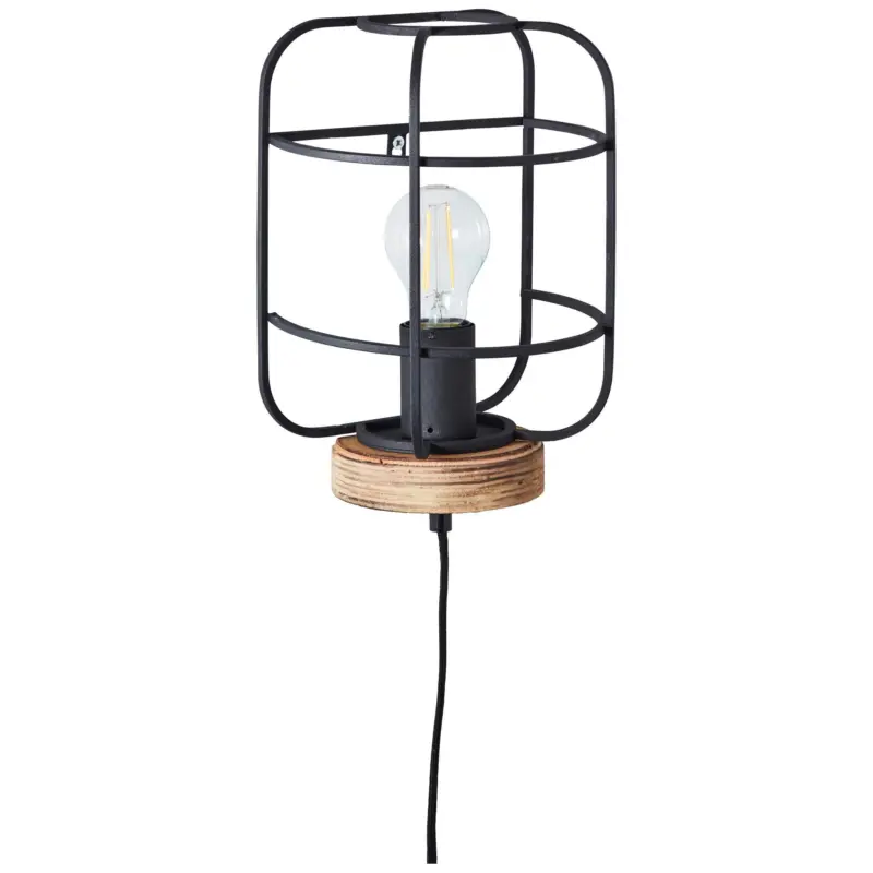 Wandleuchte Gwen Braun/Schwarz max. 52 Watt Wandlampe