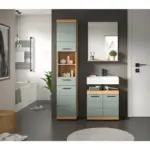 M&ouml;belix Badezimmer Scout Eiche Dekor/Salbeigr&uuml;n B: 97cm