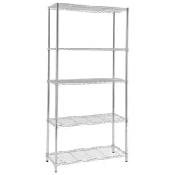 Regal m. 5 Einlegeb&ouml;den Meran 2 B: 91 cm Chromfarben
