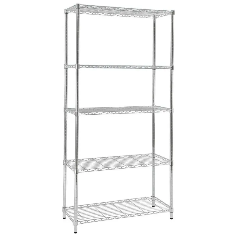 Regal m. 5 Einlegeb&ouml;den Meran 2 B: 91 cm Chromfarben