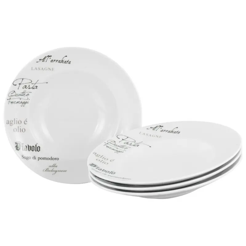Pastatellerset 4--Teilig. Europa Gustoso, Wei&szlig;