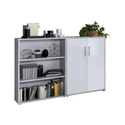 Office Edition B: 168,8 cm Grau/Wei&szlig;