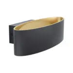 M&ouml;belix LED-Wandleuchte Maccacari 1-Flammig Schwarz/Goldfarben