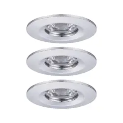 LED-Deckenleuchte &Oslash; 6,5 cm 3er-Set Alufarben rund